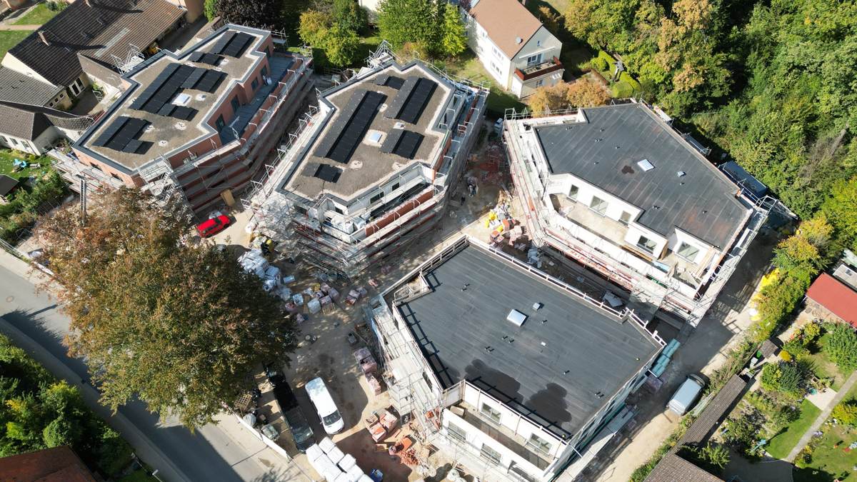 Das Quartier eingebettet in die vorhandene Nachbarbebauung